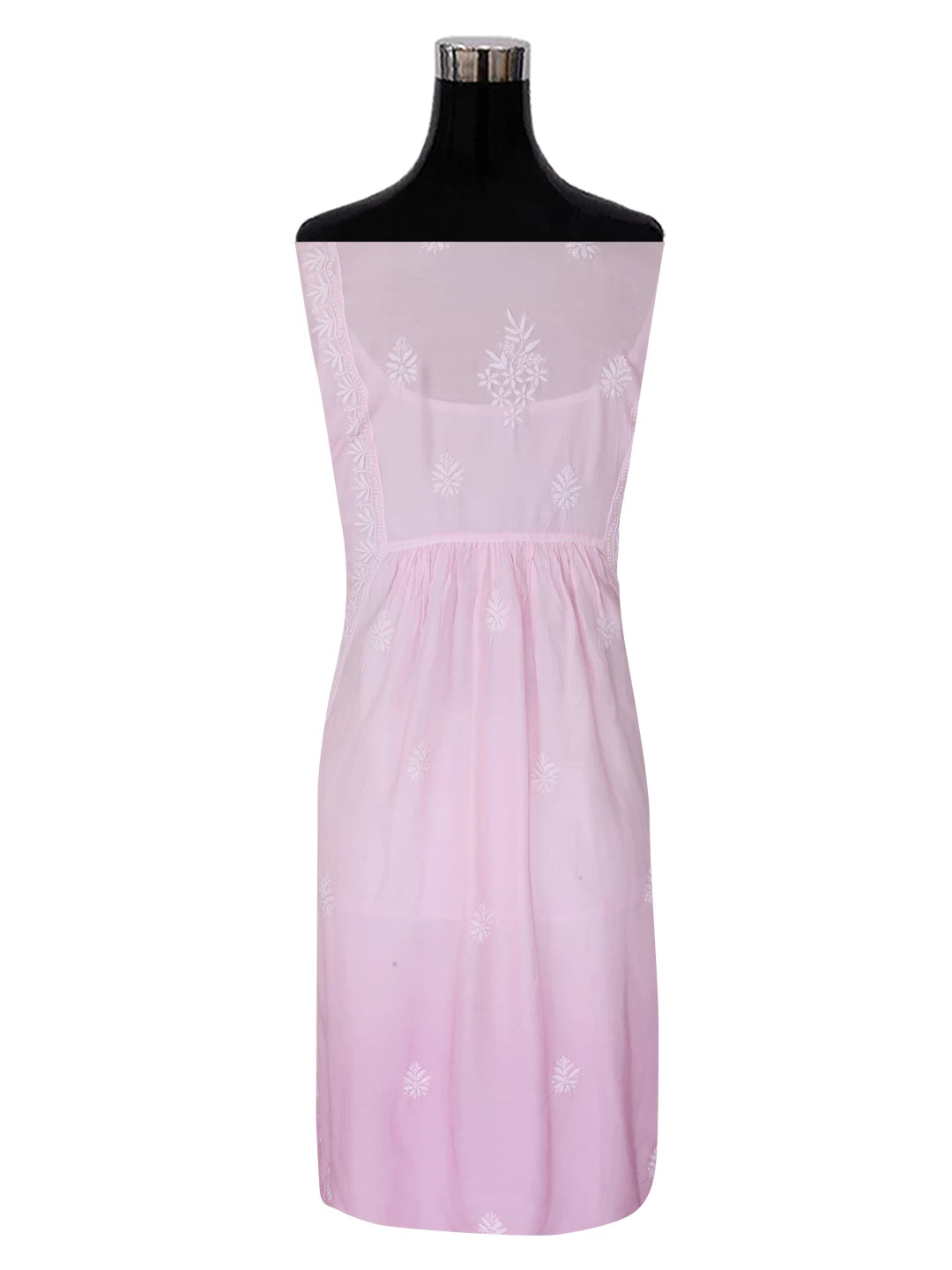 Ada Hand Embroidered Pink Ombre shade Muslin Lucknowi Chikankari Semi-Stitched Kurta Piece 01A185296