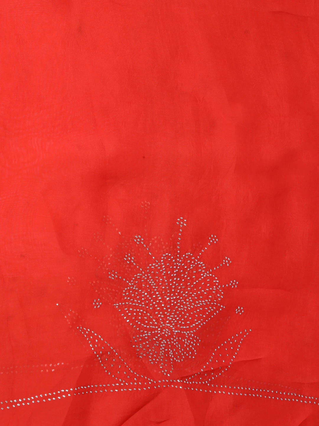 Ada Hand Embroidered Red Organza Lucknowi Chikankari Unstitched Kurta Dupatta Set With Muqaish Work 01A207843