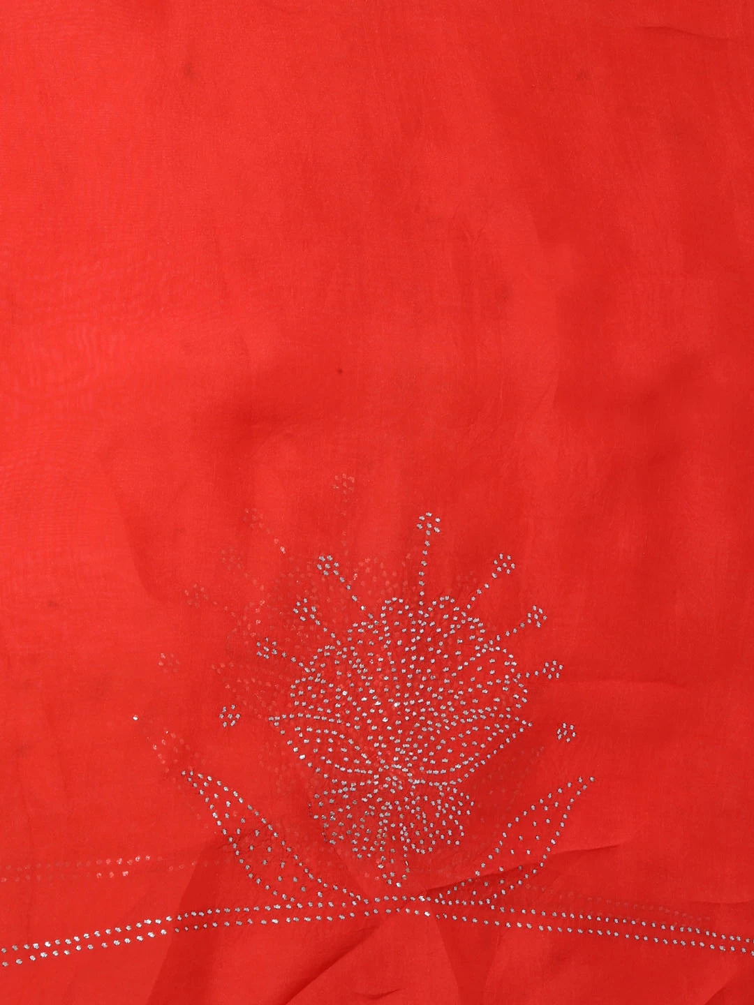 Ada Hand Embroidered Red Organza Lucknowi Chikankari Unstitched Kurta Dupatta Set With Muqaish Work 01A207843