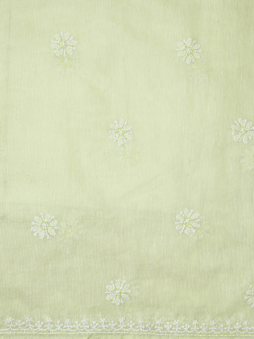 Ada Hand Embroidered Lime Green Super Net Lucknowi Chikankari Unstitched Suit Piece With Cutdana Work 01A401947