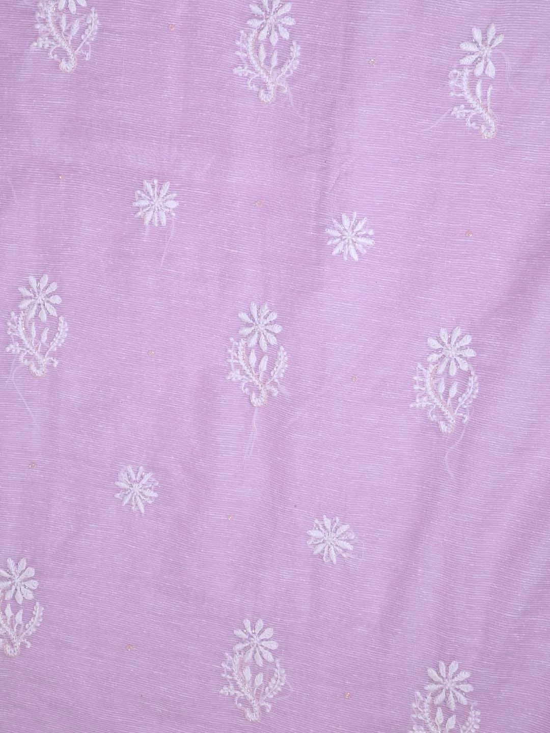 Ada Hand Embroidered Lilac Super Net Lucknowi Chikankari Unstitched Suit Piece With Cutdana Work 01A401946