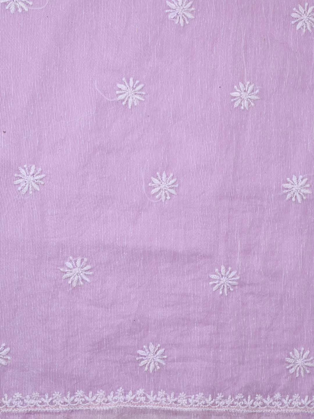 Ada Hand Embroidered Lilac Super Net Lucknowi Chikankari Unstitched Suit Piece With Cutdana Work 01A401946