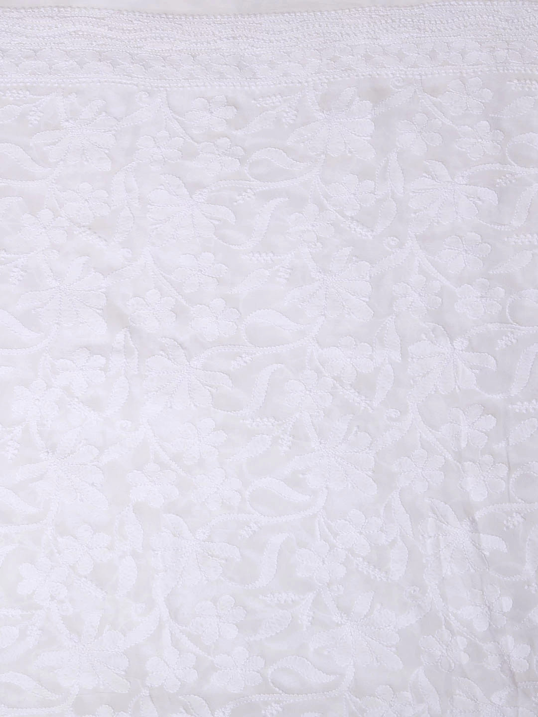 Ada Hand Embroidered White Georgette Lucknowi Chikankari Dupatta 01A404860