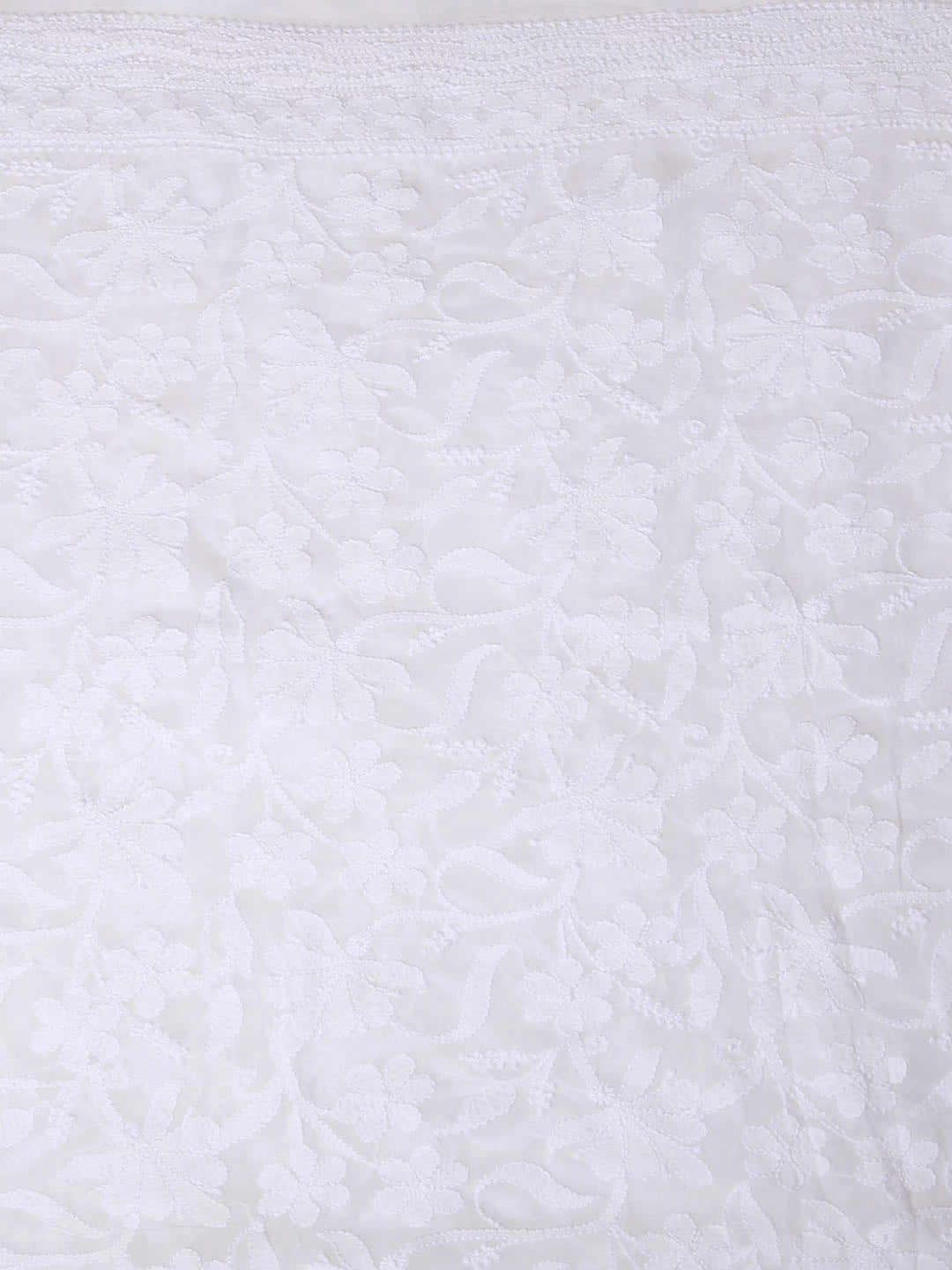 Ada Hand Embroidered White Georgette Lucknowi Chikankari Dupatta 01A404860