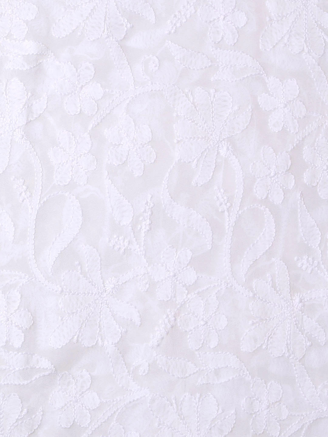 Ada Hand Embroidered White Georgette Lucknowi Chikankari Dupatta 01A404860