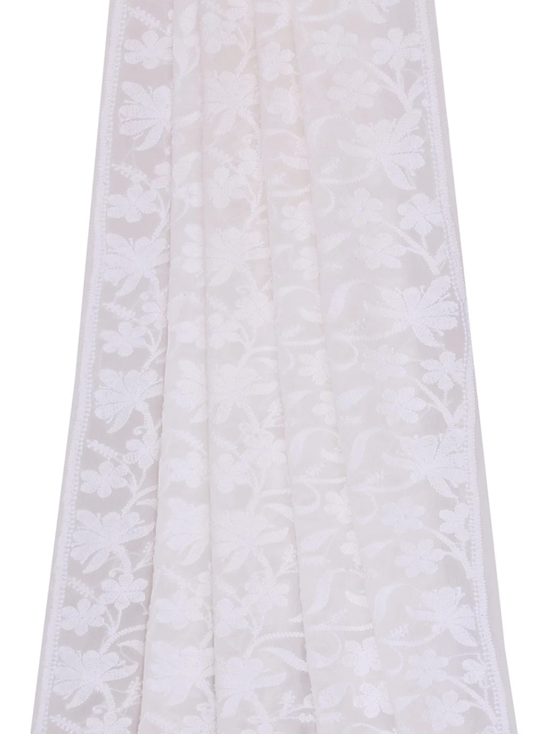 Ada Hand Embroidered White Georgette Lucknowi Chikankari Dupatta 01A404860