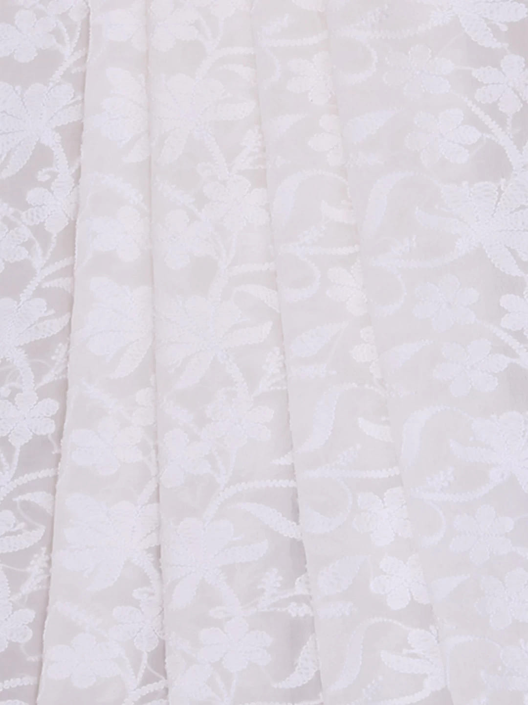 Ada Hand Embroidered White Georgette Lucknowi Chikankari Dupatta 01A404860