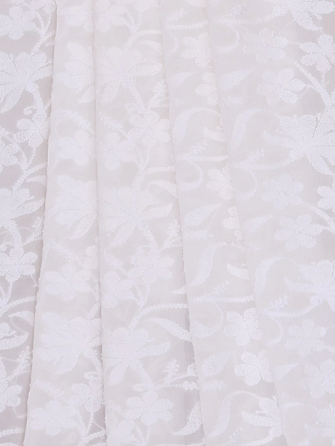 Ada Hand Embroidered White Georgette Lucknowi Chikankari Dupatta 01A404860