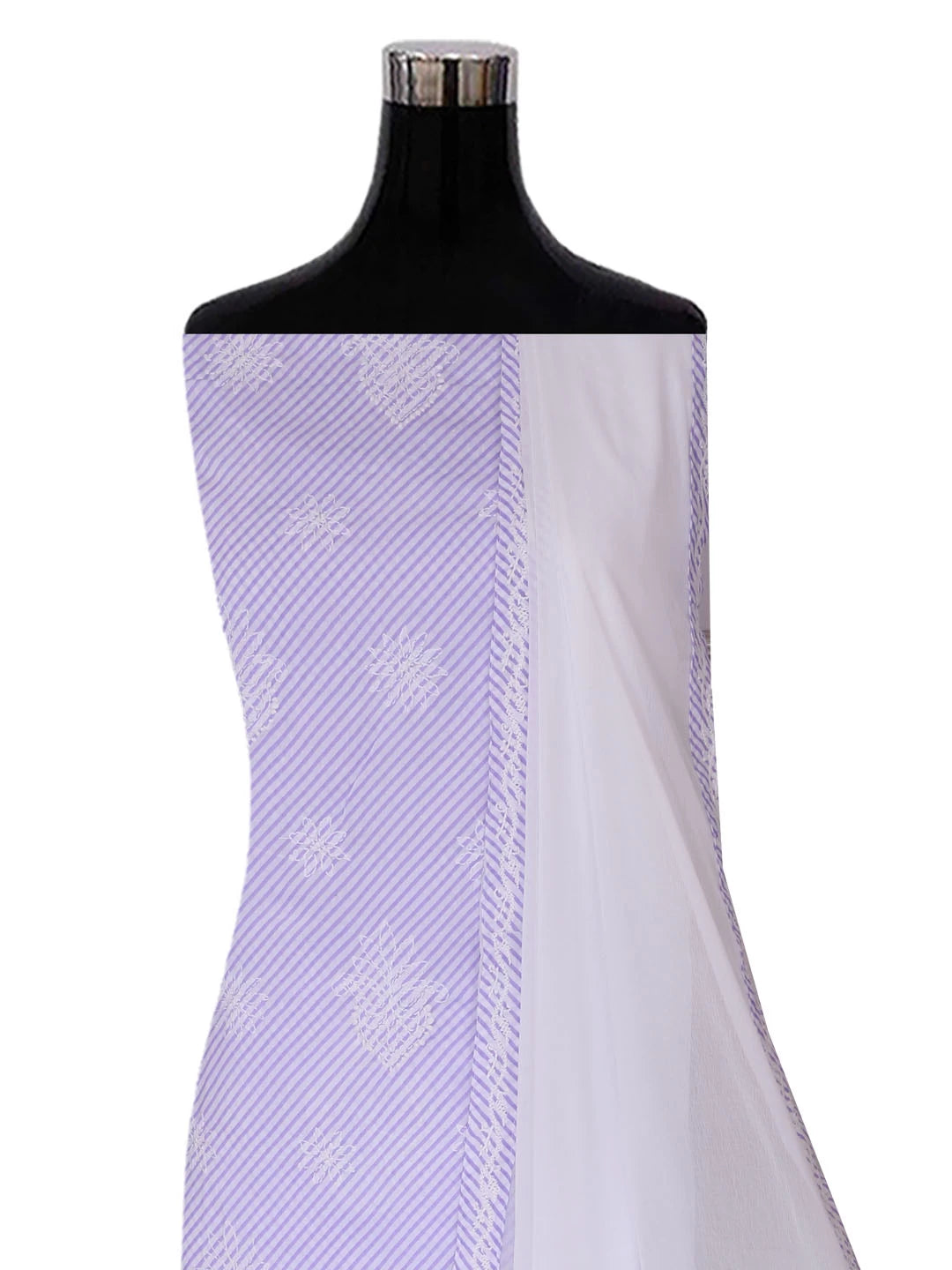 Ada Hand Embroidered Mauve Cotton Lucknowi Chikankari Unstitched Suit Piece 01A370361