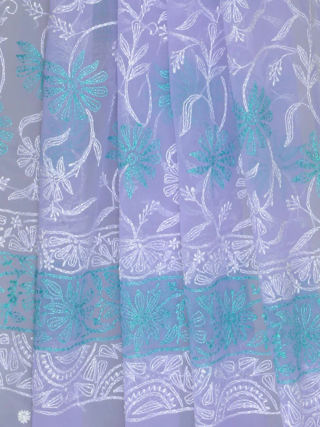 Ada Hand Embroidered Mauve Georgette Lucknowi Chikankari Dupatta 01A410215