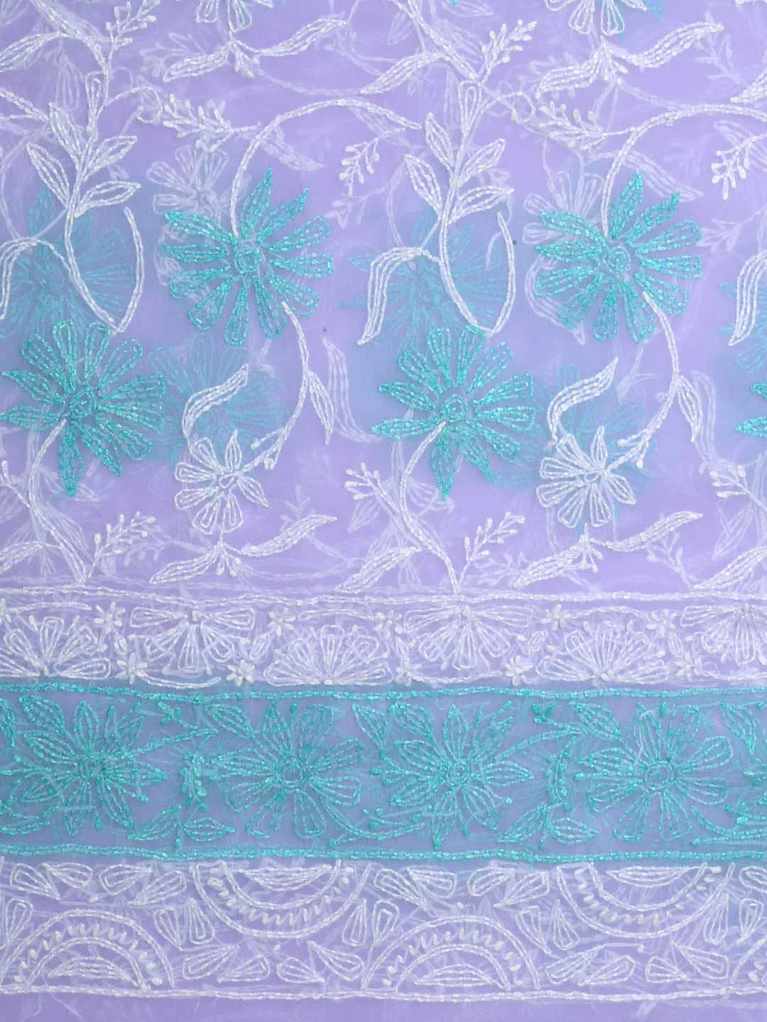 Ada Hand Embroidered Mauve Georgette Lucknowi Chikankari Dupatta 01A410215