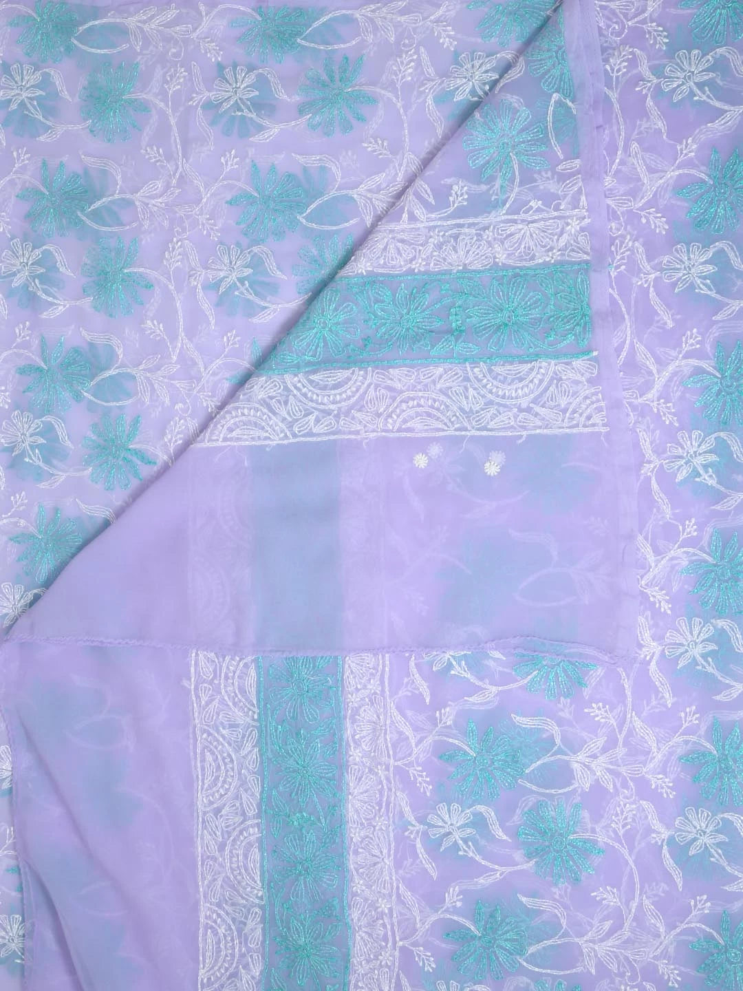 Ada Hand Embroidered Mauve Georgette Lucknowi Chikankari Dupatta 01A410215