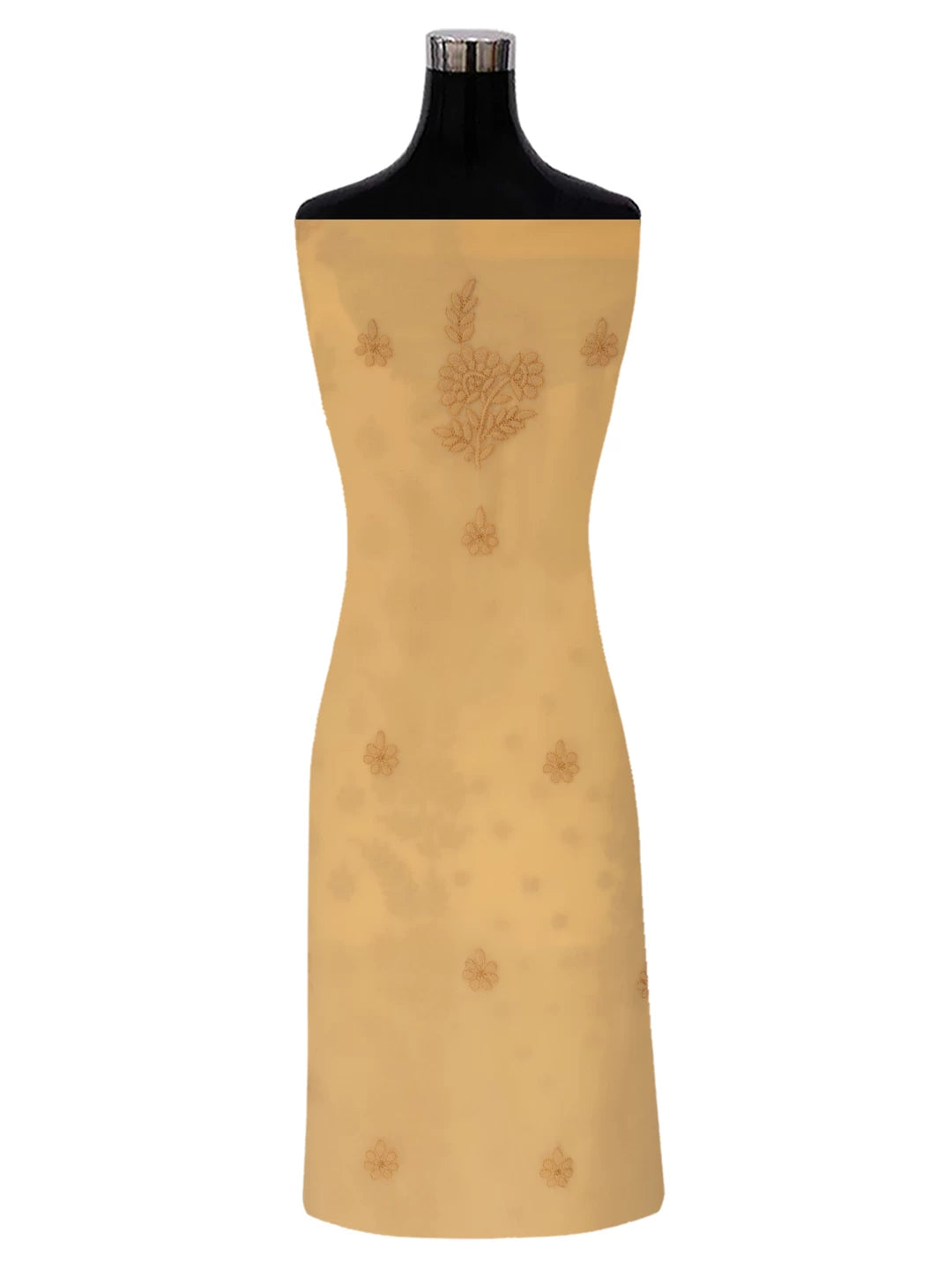 Ada Hand Embroidered Fawn Georgette Lucknowi Chikankari Unstitched Suit Piece A211266