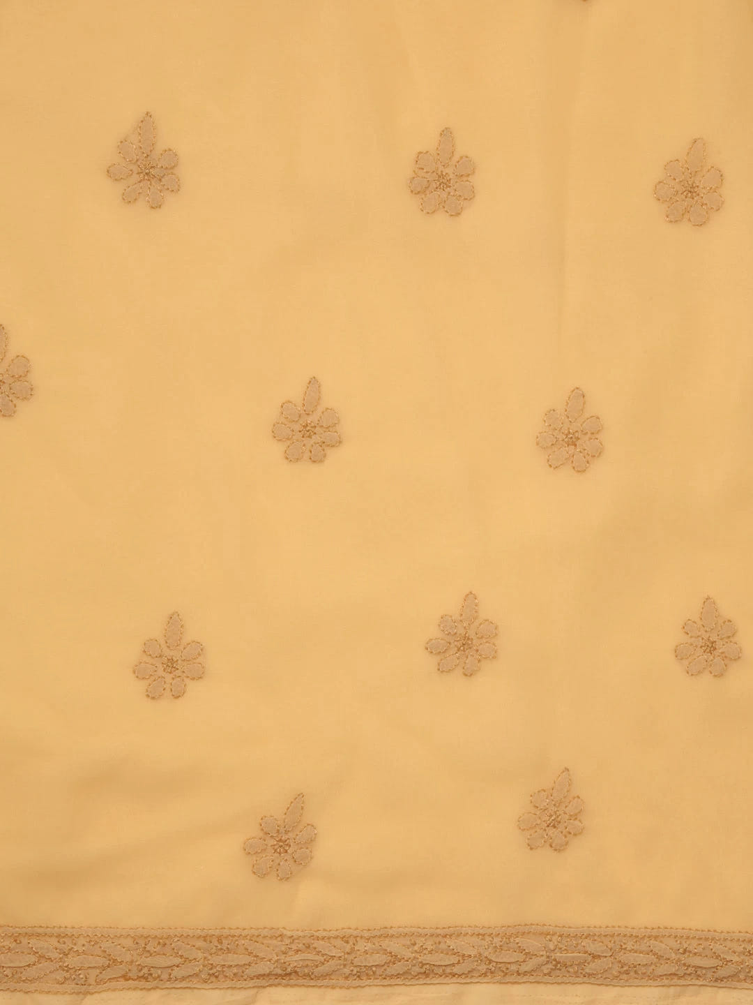 Ada Hand Embroidered Fawn Georgette Lucknowi Chikankari Unstitched Suit Piece A211266