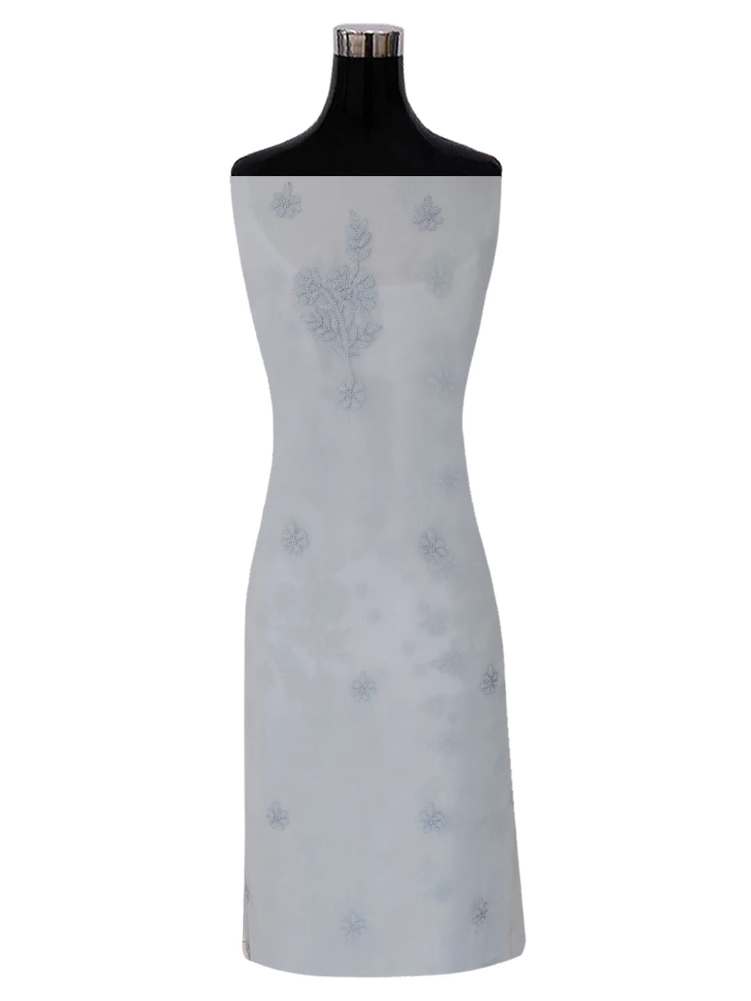 Ada Hand Embroidered Grey Georgette Lucknowi Chikankari Unstitched Suit Piece A211265