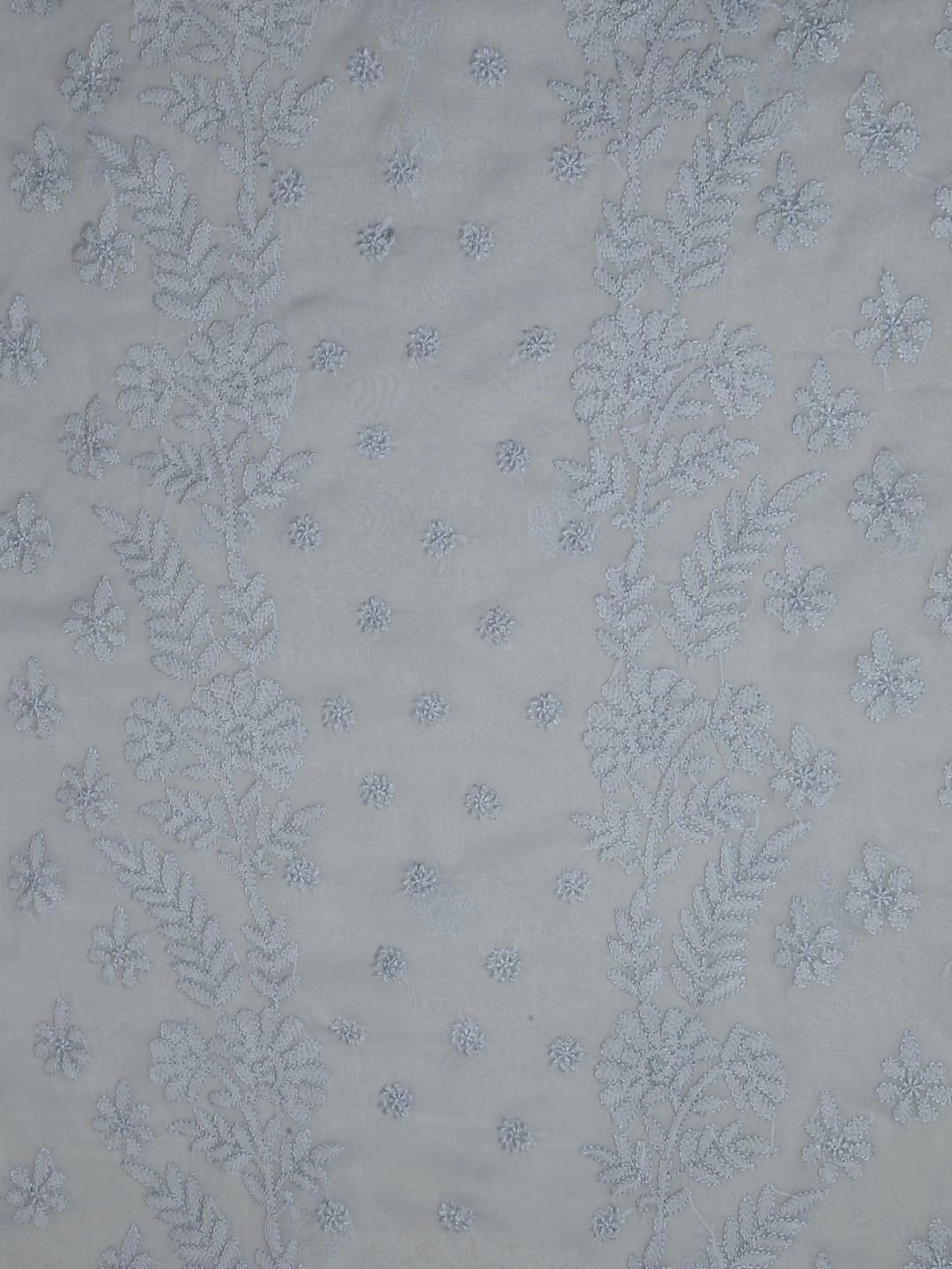 Ada Hand Embroidered Grey Georgette Lucknowi Chikankari Unstitched Suit Piece A211265