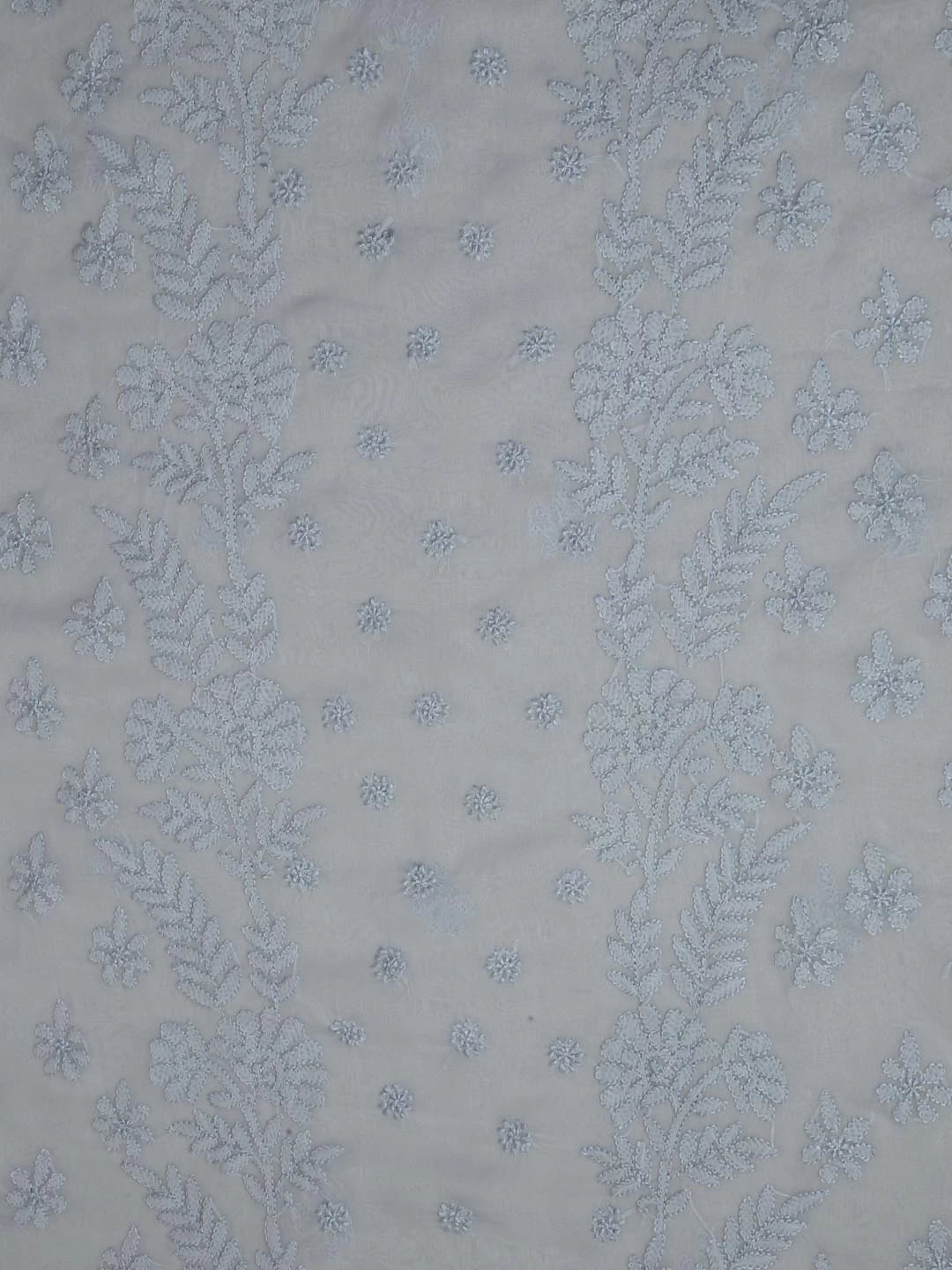 Ada Hand Embroidered Grey Georgette Lucknowi Chikankari Unstitched Suit Piece A211265
