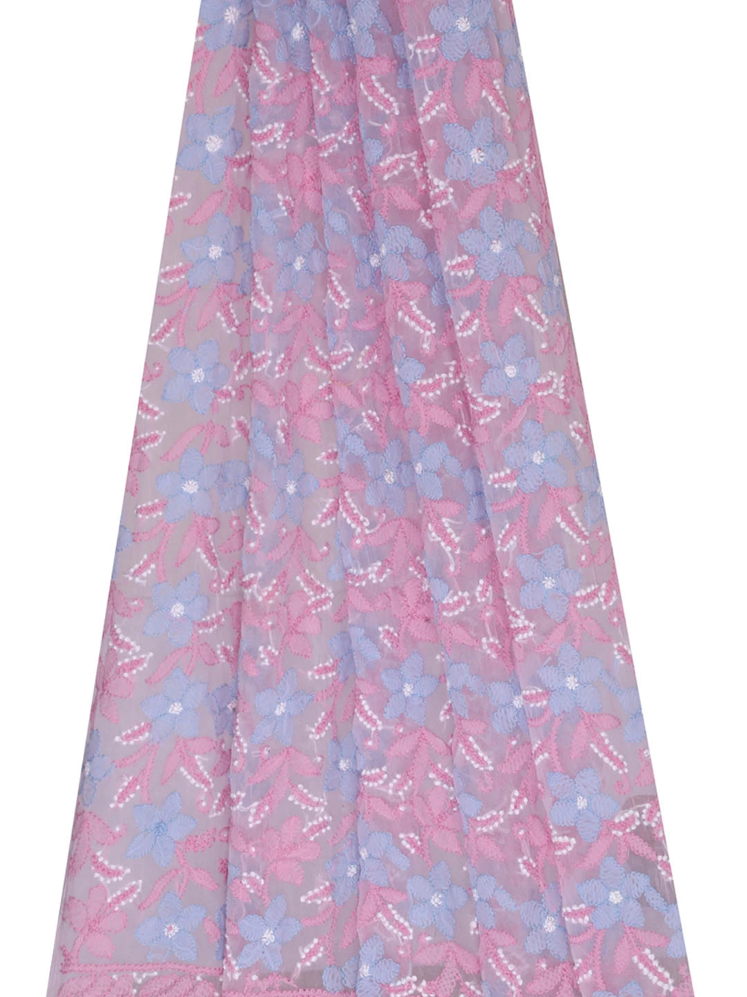 Ada Hand Embroidered Pink Georgette Lucknowi Chikankari Dupatta 01A410241