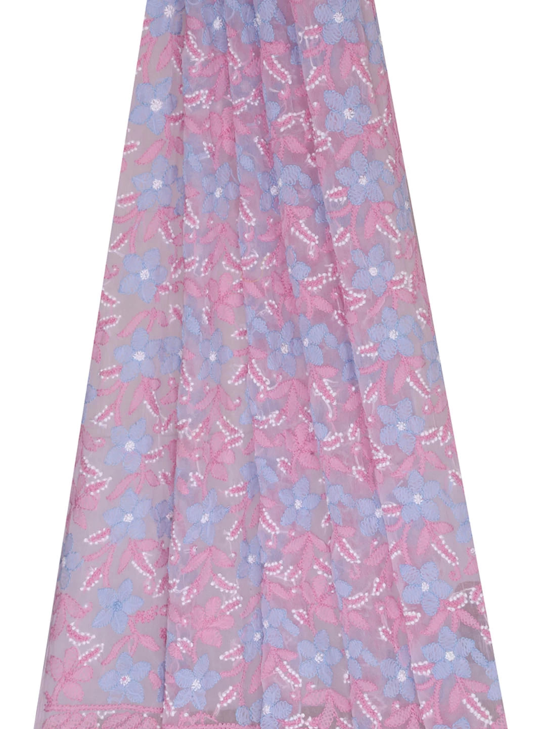 Ada Hand Embroidered Pink Georgette Lucknowi Chikankari Dupatta 01A410241