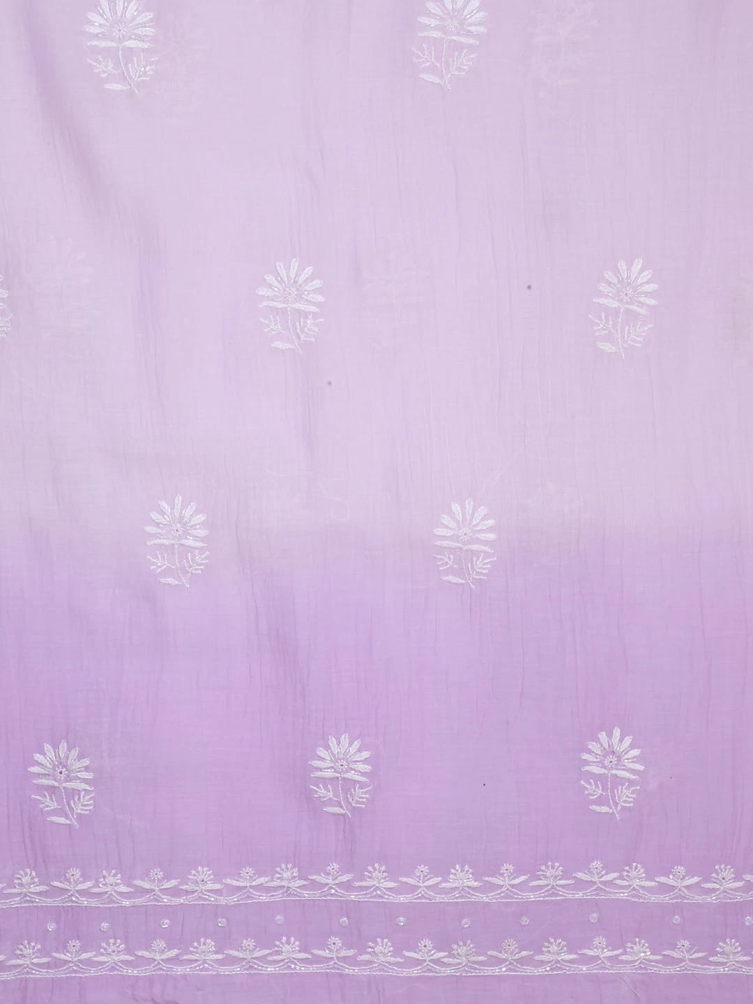 Ada Hand Embroidered Lavender Ombre Shade Chanderi Lucknowi Chikankari Unstitched Kurta Dupatta Set With Cutdana Work 01A404531