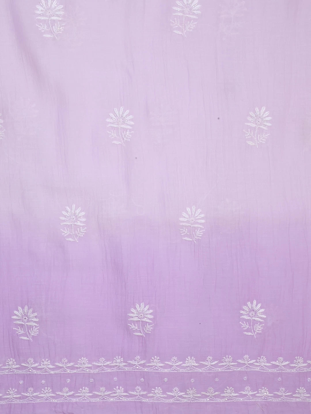 Ada Hand Embroidered Lavender Ombre Shade Chanderi Lucknowi Chikankari Unstitched Kurta Dupatta Set With Cutdana Work 01A404531