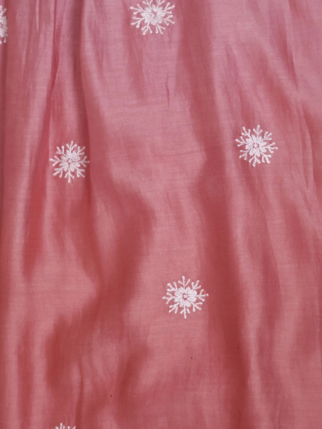 Ada Hand Embroidered Dusty Pink Ombre Shade Chanderi Lucknowi Chikankari Semi-Stitched Kurta Dupatta Set 01A229768