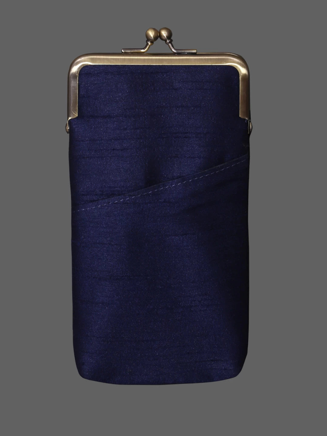 Ada Hand Embroidered Blue Silk Lucknowi Chikankari Mobile Cover With Zari Work 01A384605