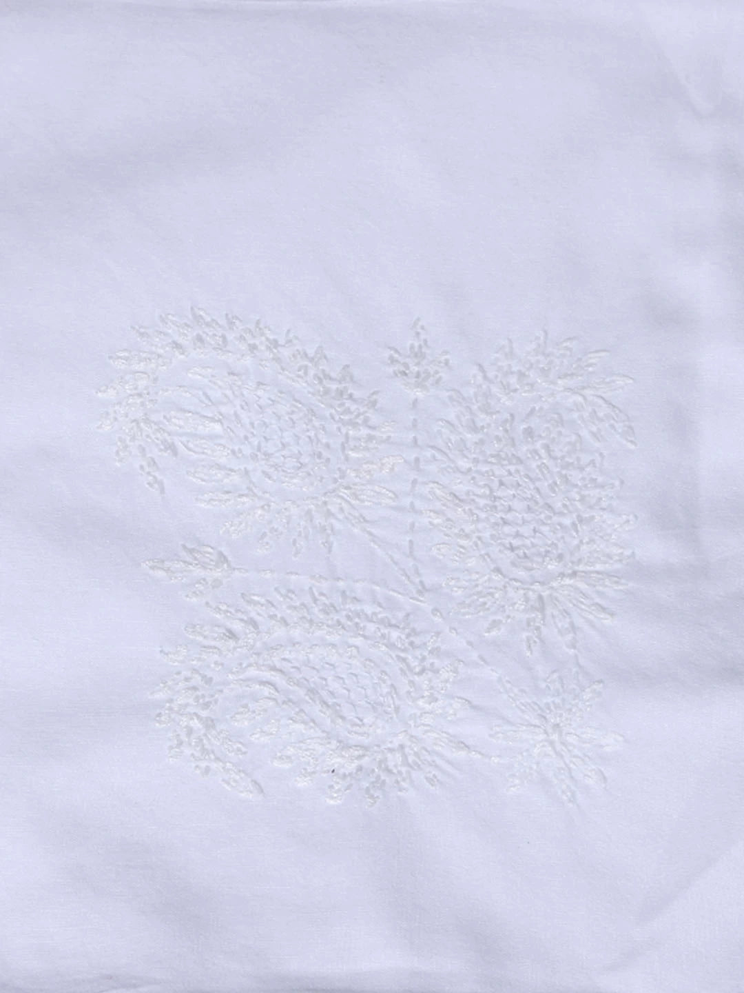 Ada Hand Embroidered White Cotton Lucknowi Chikankari Napkin Set 01A289408