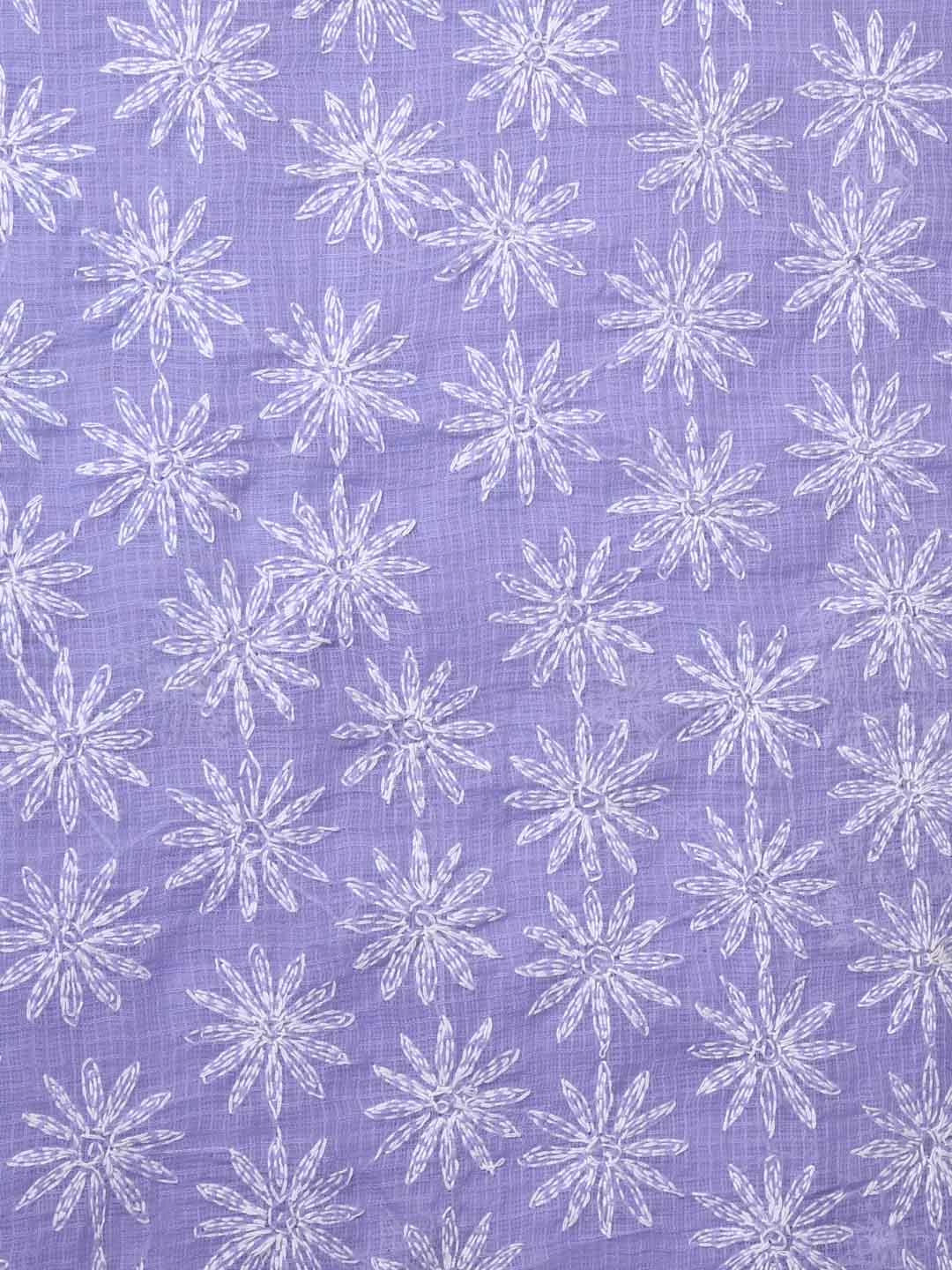 Ada Hand Embroidered Mauve Kota Lucknowi Chikankari Unstitched Kurta Dupatta Set A211273