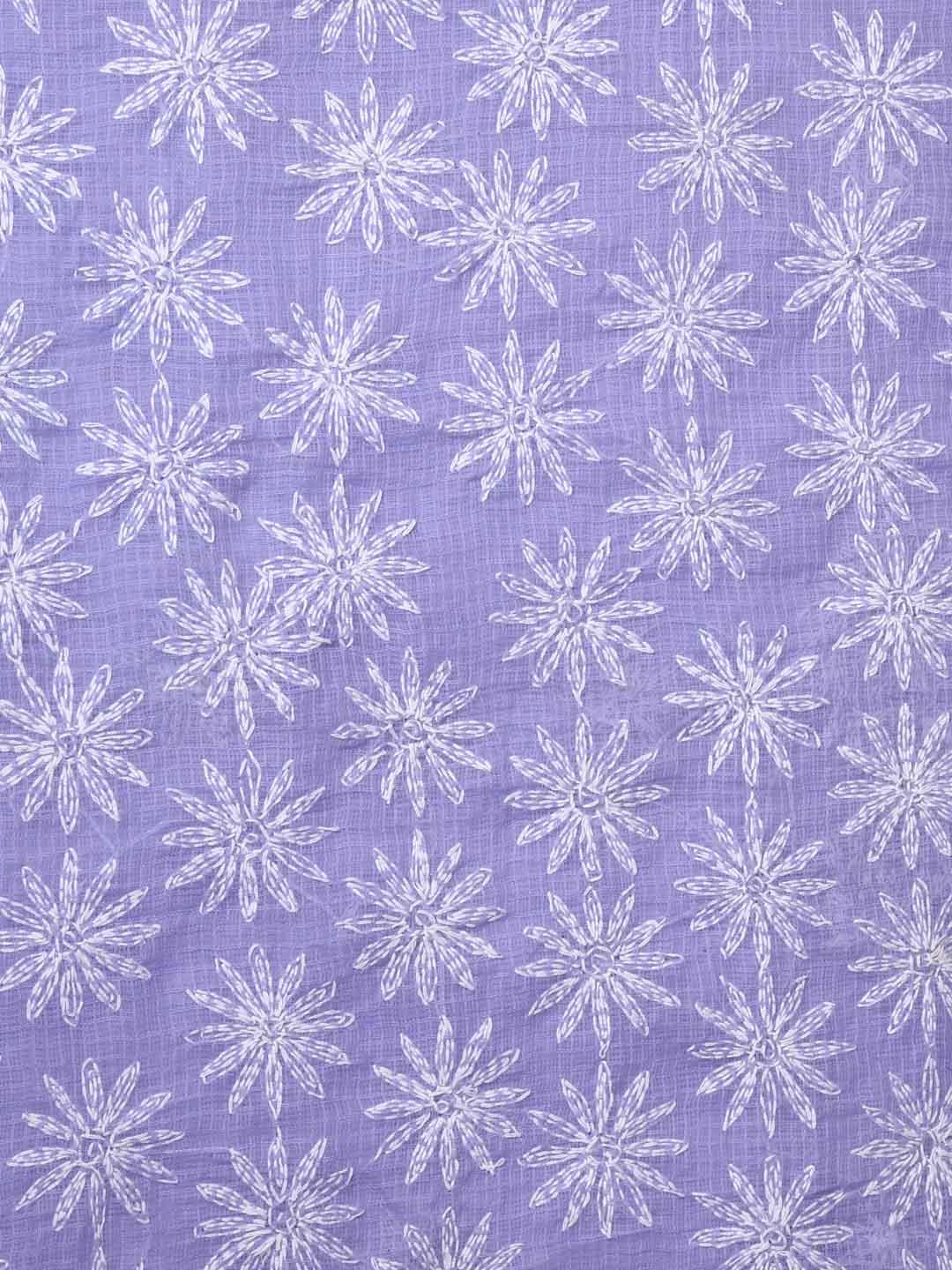 Ada Hand Embroidered Mauve Kota Lucknowi Chikankari Unstitched Kurta Dupatta Set A211273
