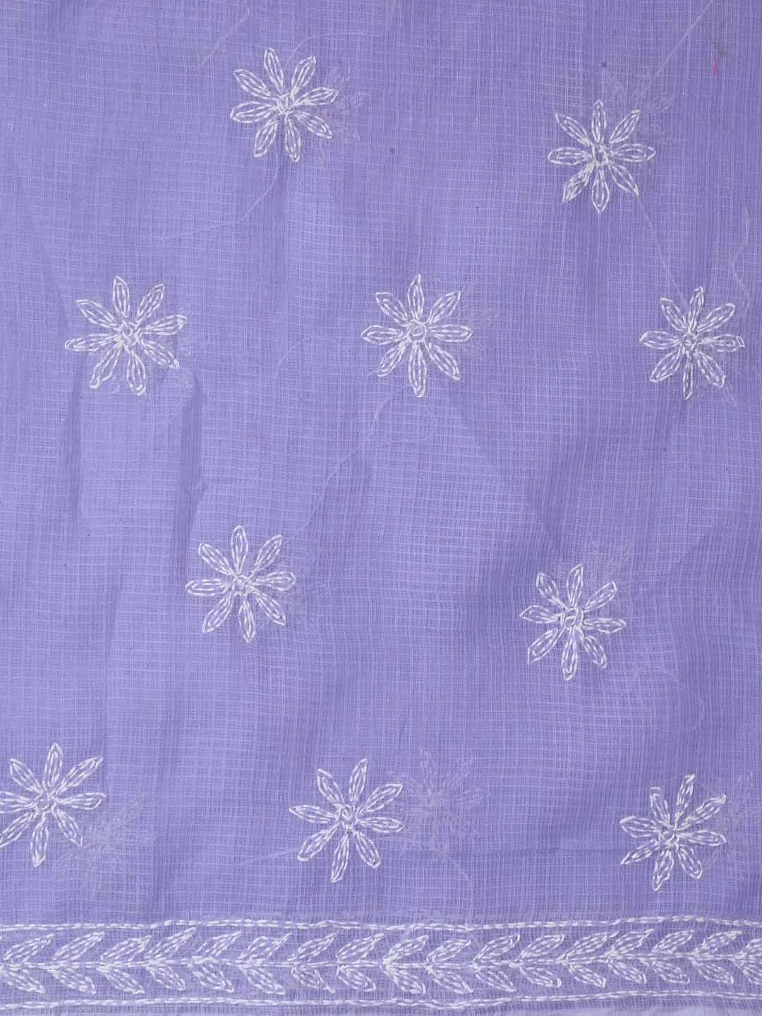 Ada Hand Embroidered Mauve Kota Lucknowi Chikankari Unstitched Kurta Dupatta Set A211273