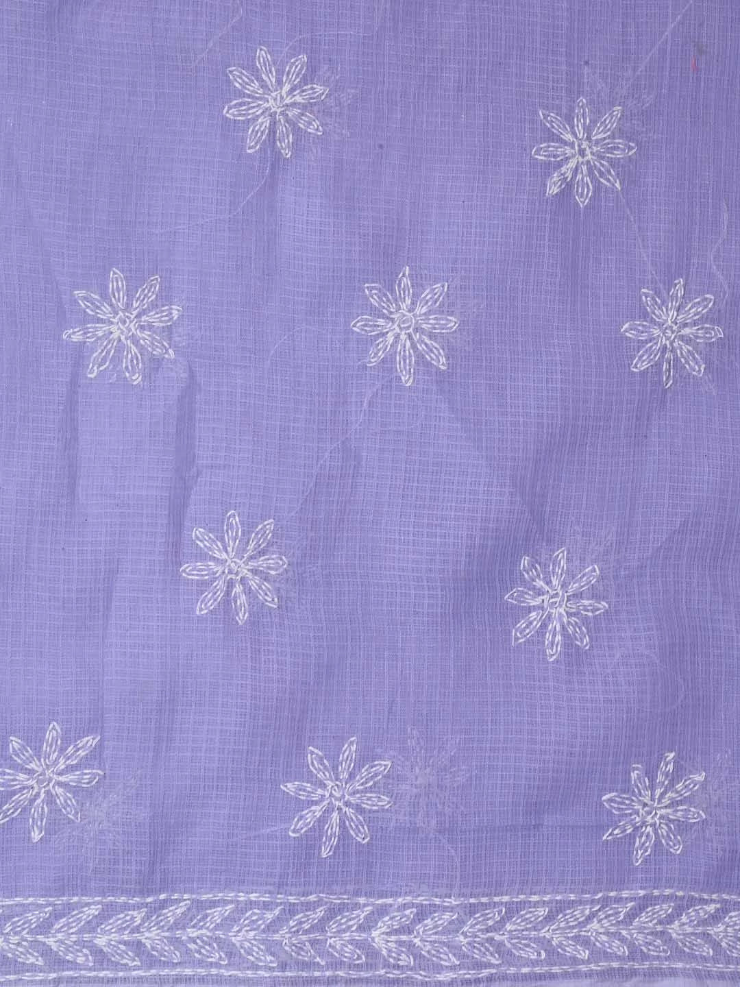 Ada Hand Embroidered Mauve Kota Lucknowi Chikankari Unstitched Kurta Dupatta Set A211273