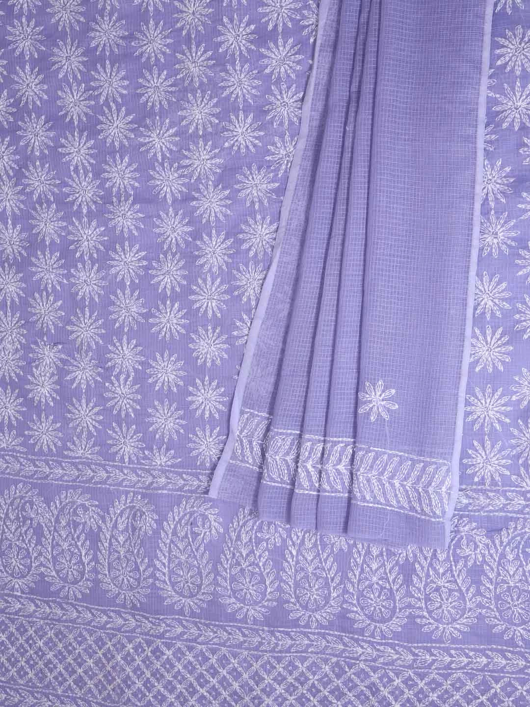 Ada Hand Embroidered Mauve Kota Lucknowi Chikankari Unstitched Kurta Dupatta Set A211273