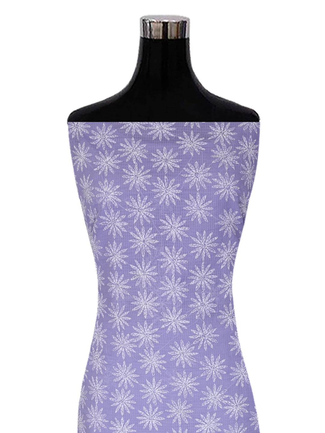Ada Hand Embroidered Mauve Kota Lucknowi Chikankari Unstitched Kurta Dupatta Set A211273