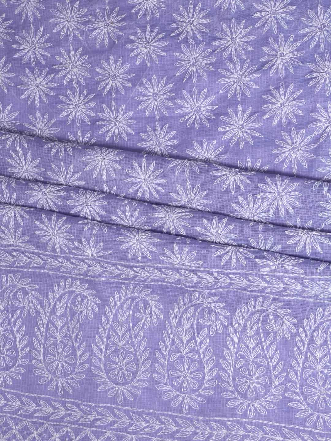 Ada Hand Embroidered Mauve Kota Lucknowi Chikankari Unstitched Kurta Dupatta Set A211273