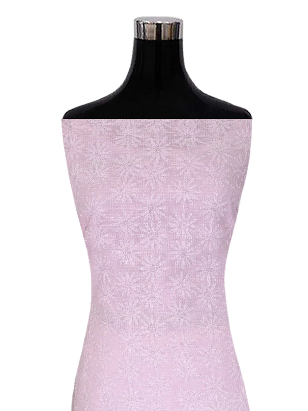 Ada Hand Embroidered Pink Kota Lucknowi Chikankari Unstitched Kurta Dupatta Set A211278