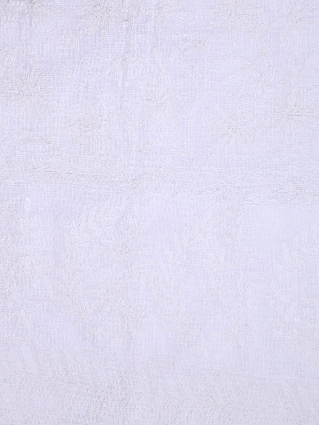 Ada Hand Embroidered White Kota Lucknowi Chikankari Unstitched Kurta Dupatta Set A211270