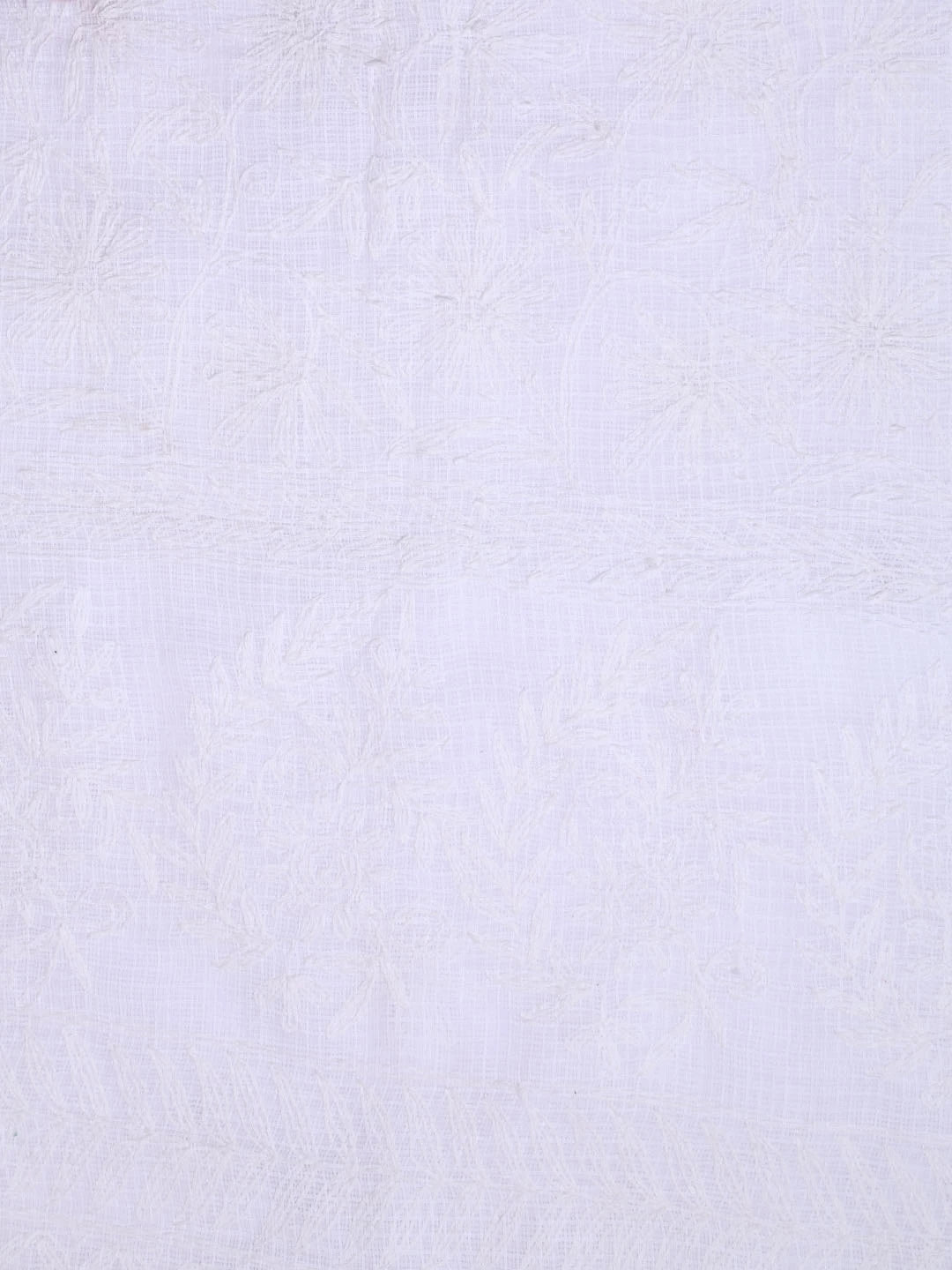 Ada Hand Embroidered White Kota Lucknowi Chikankari Unstitched Kurta Dupatta Set A211270