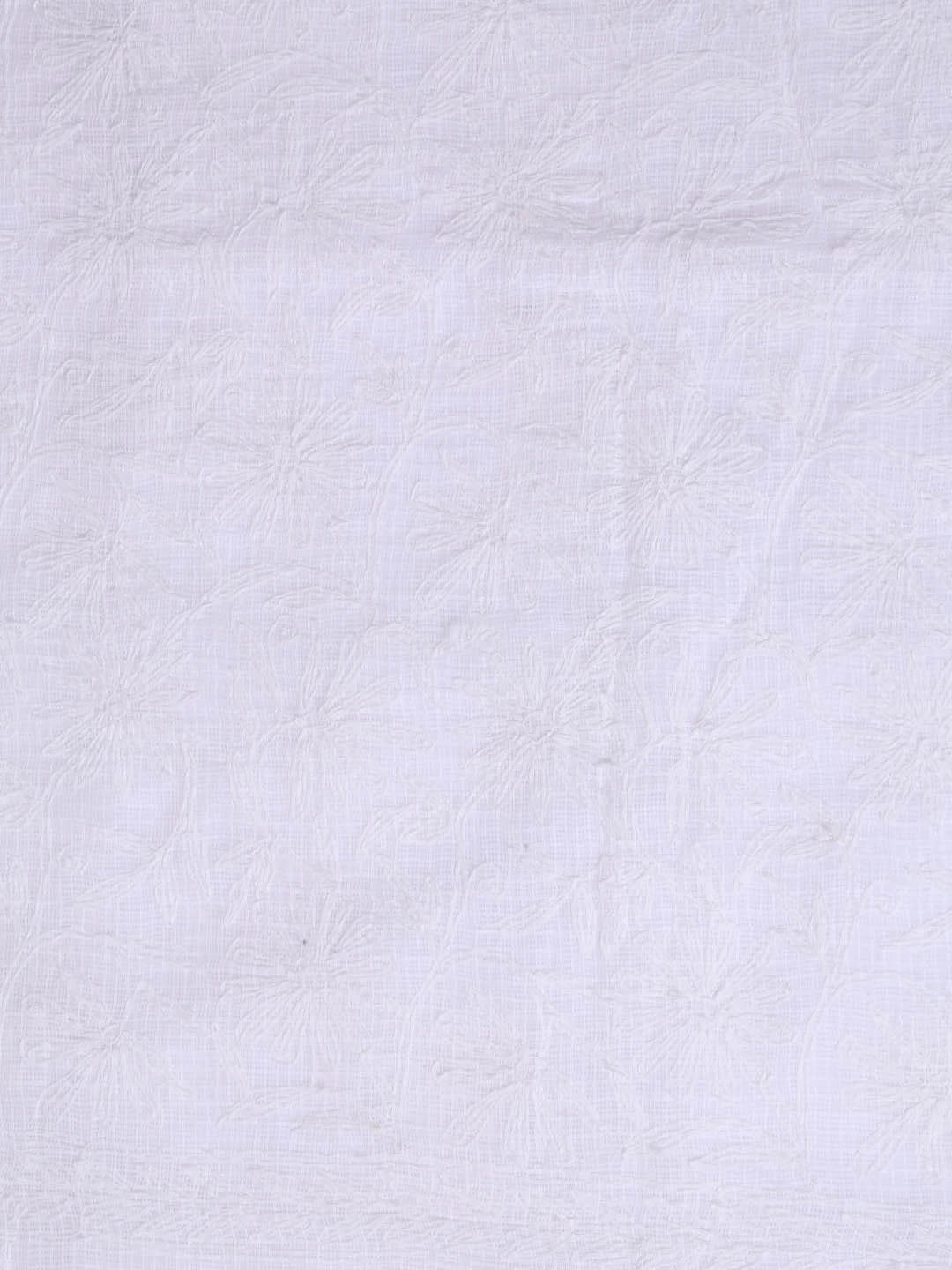 Ada Hand Embroidered White Kota Lucknowi Chikankari Unstitched Kurta Dupatta Set A211270