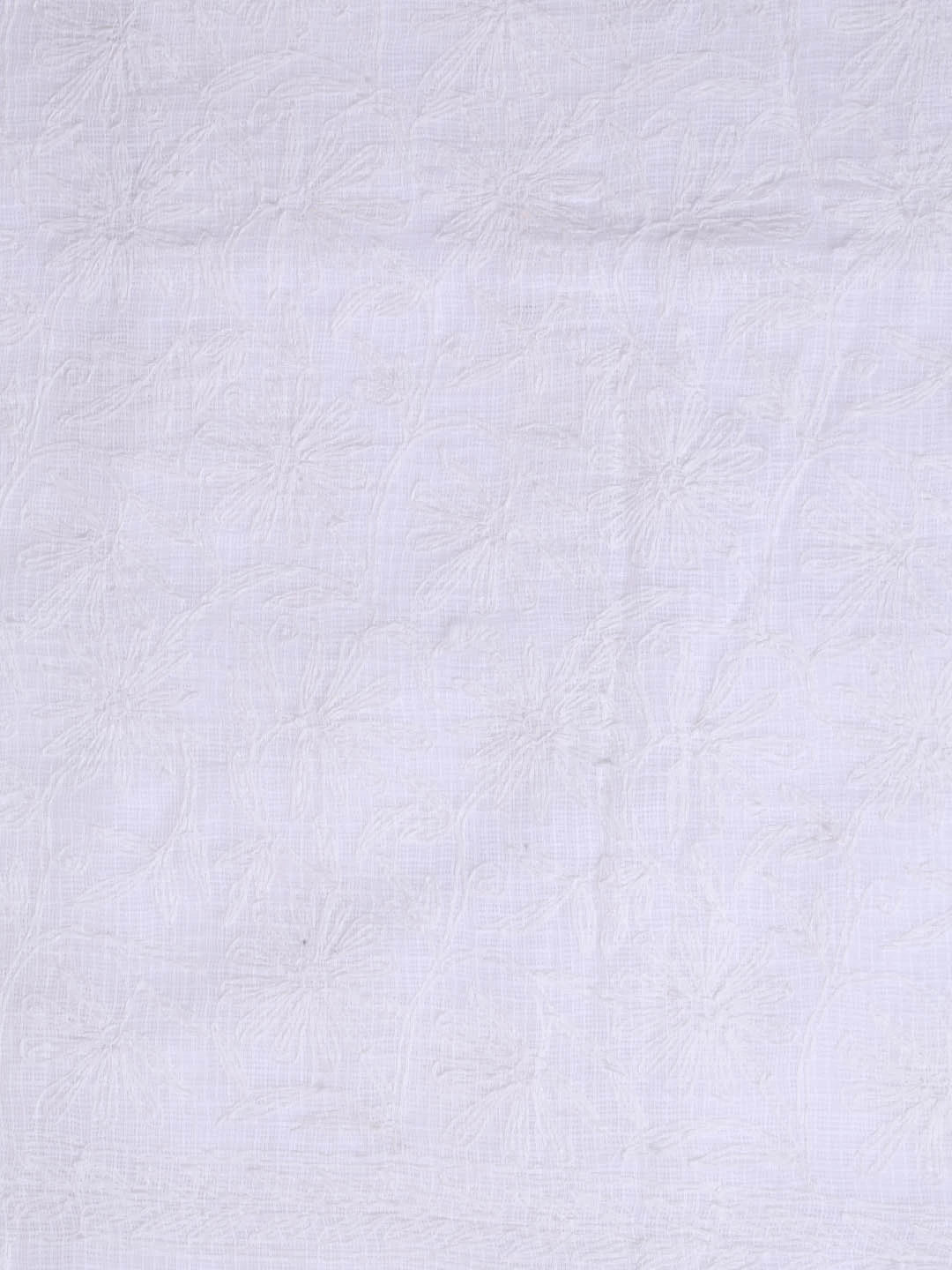 Ada Hand Embroidered White Kota Lucknowi Chikankari Unstitched Kurta Dupatta Set A211270