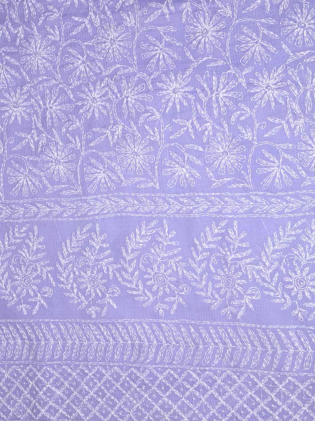 Ada Hand Embroidered Mauve Kota Lucknowi Chikankari Unstitched Kurta Dupatta Set A211269