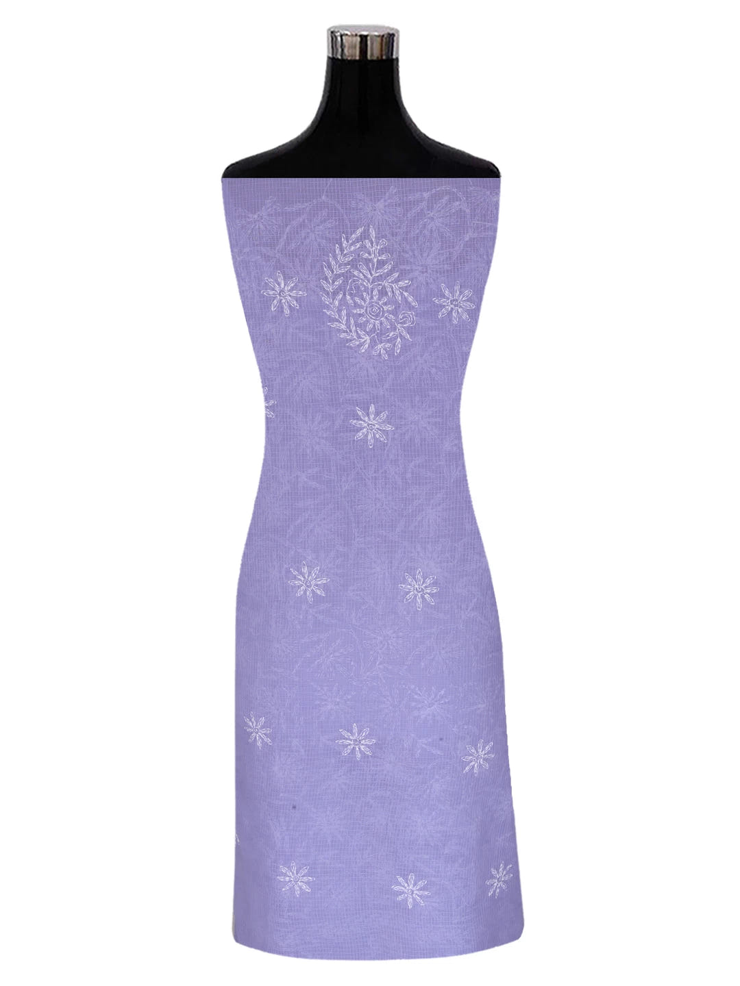 Ada Hand Embroidered Mauve Kota Lucknowi Chikankari Unstitched Kurta Dupatta Set A211269