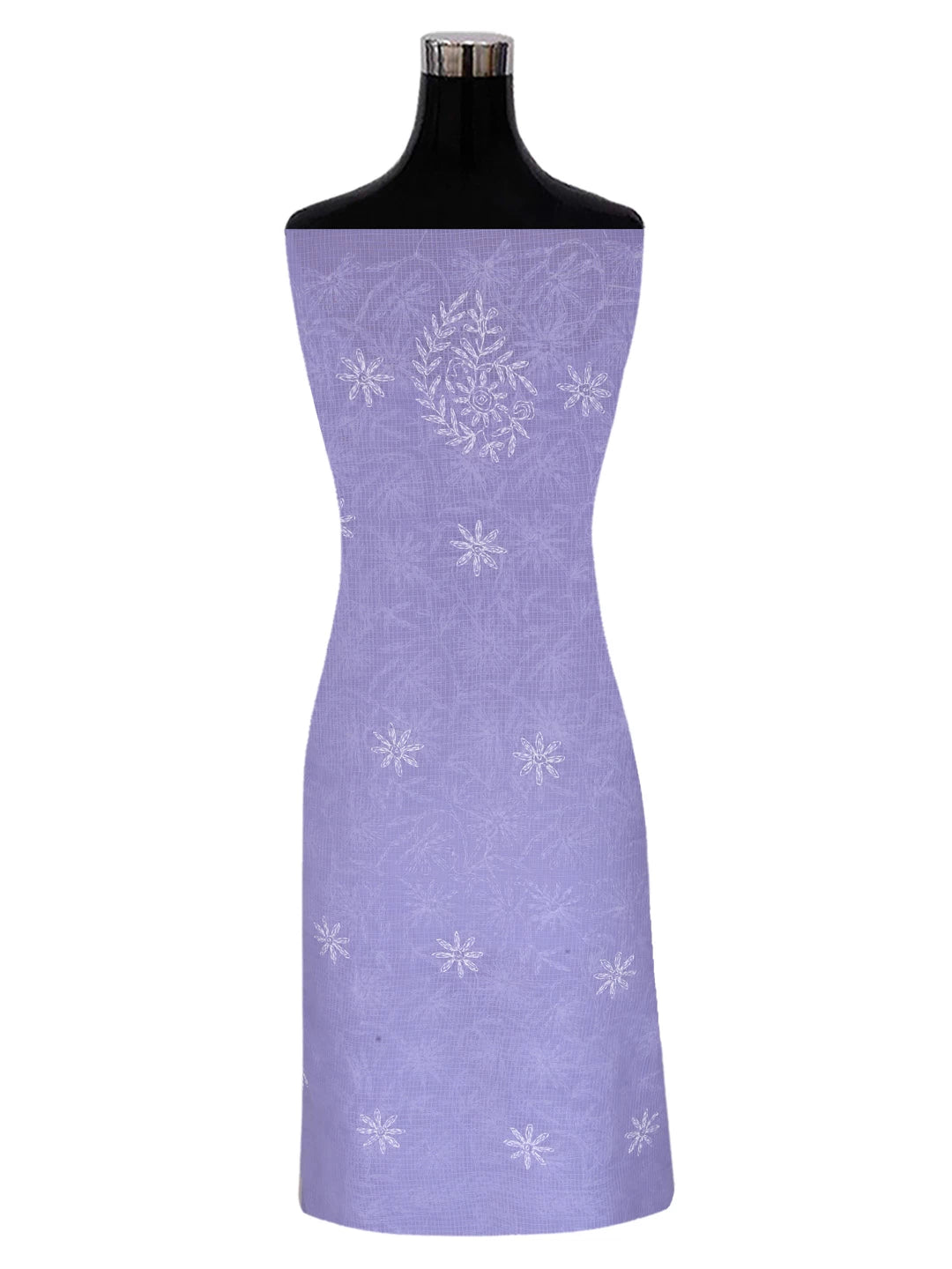 Ada Hand Embroidered Mauve Kota Lucknowi Chikankari Unstitched Kurta Dupatta Set A211269