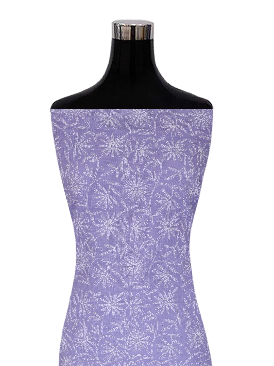Ada Hand Embroidered Mauve Kota Lucknowi Chikankari Unstitched Kurta Dupatta Set A211269