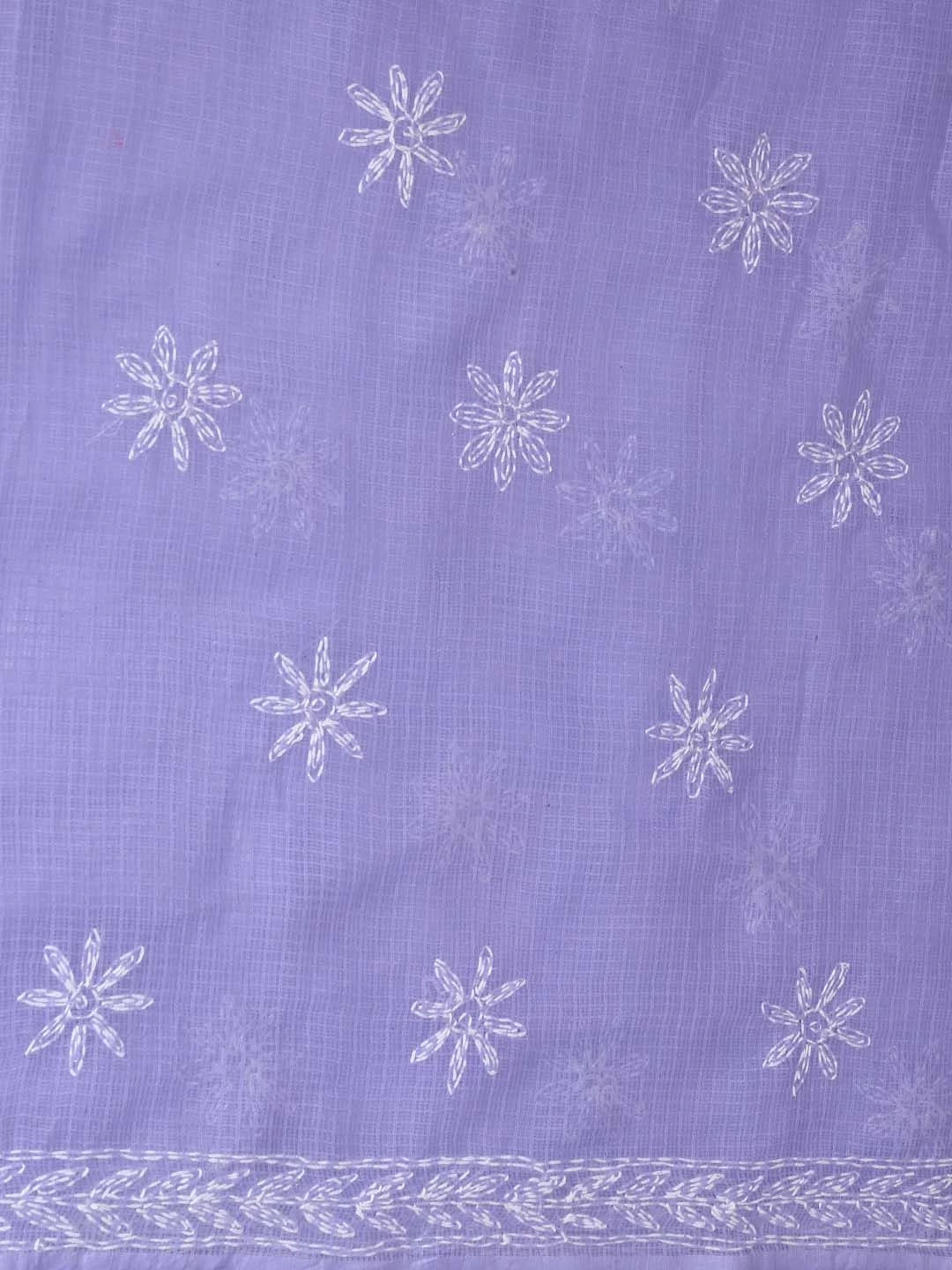 Ada Hand Embroidered Mauve Kota Lucknowi Chikankari Unstitched Kurta Dupatta Set A211269