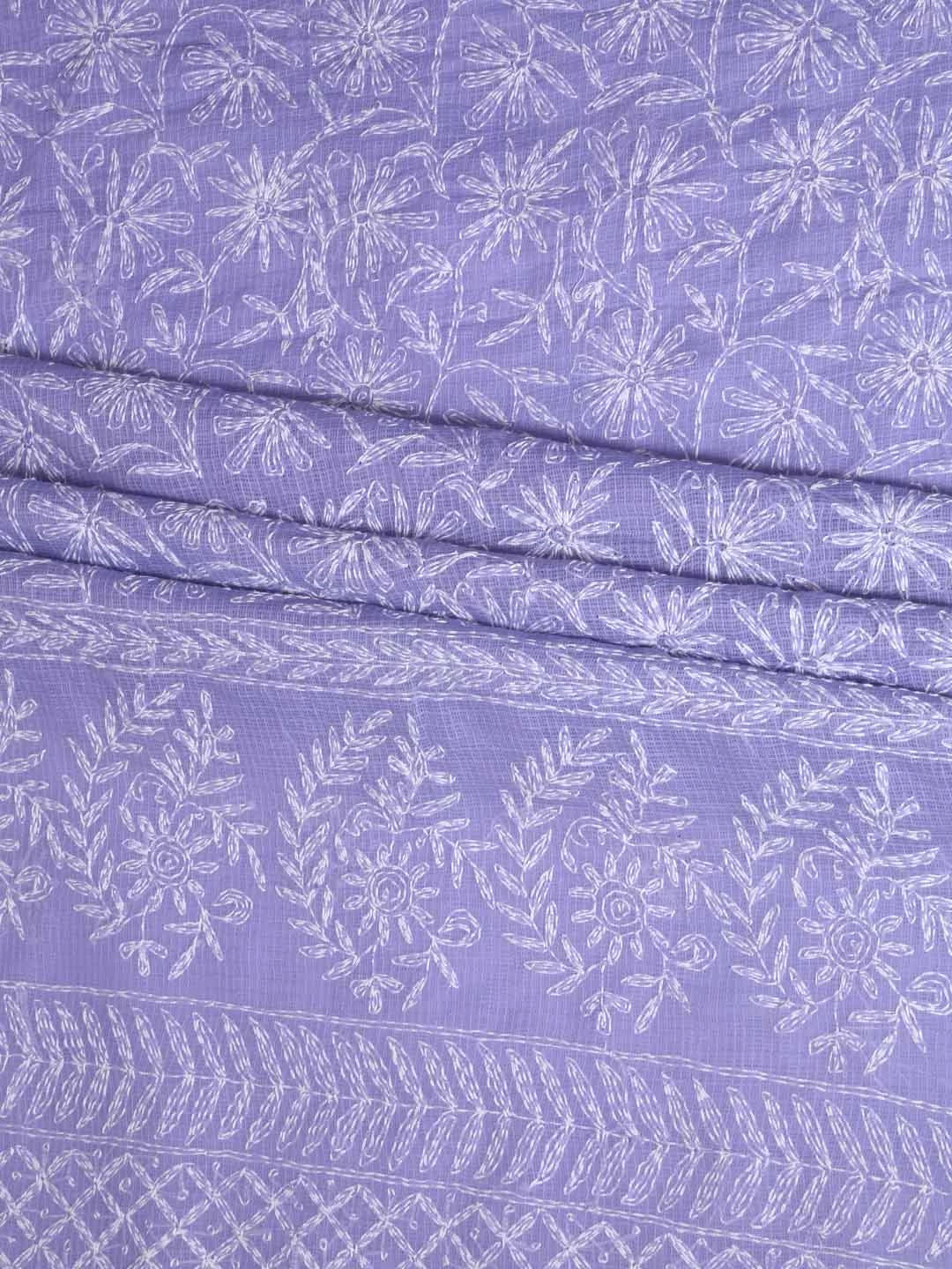 Ada Hand Embroidered Mauve Kota Lucknowi Chikankari Unstitched Kurta Dupatta Set A211269