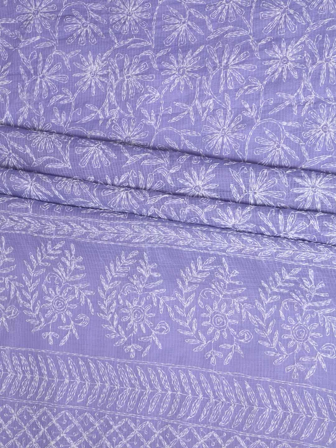 Ada Hand Embroidered Mauve Kota Lucknowi Chikankari Unstitched Kurta Dupatta Set A211269