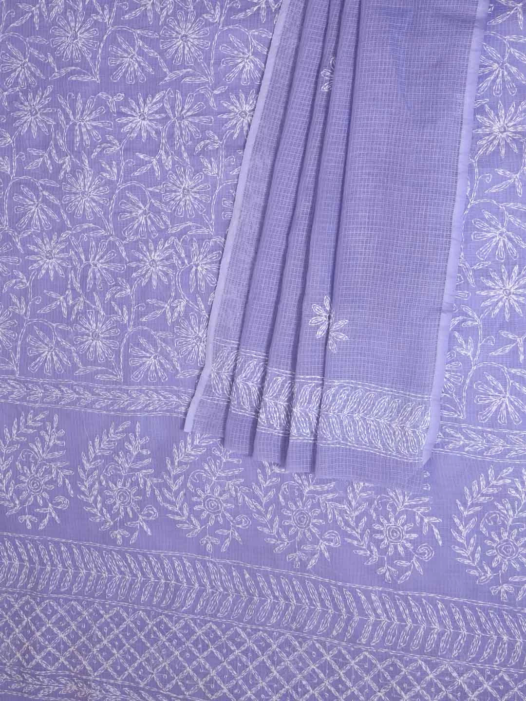 Ada Hand Embroidered Mauve Kota Lucknowi Chikankari Unstitched Kurta Dupatta Set A211269