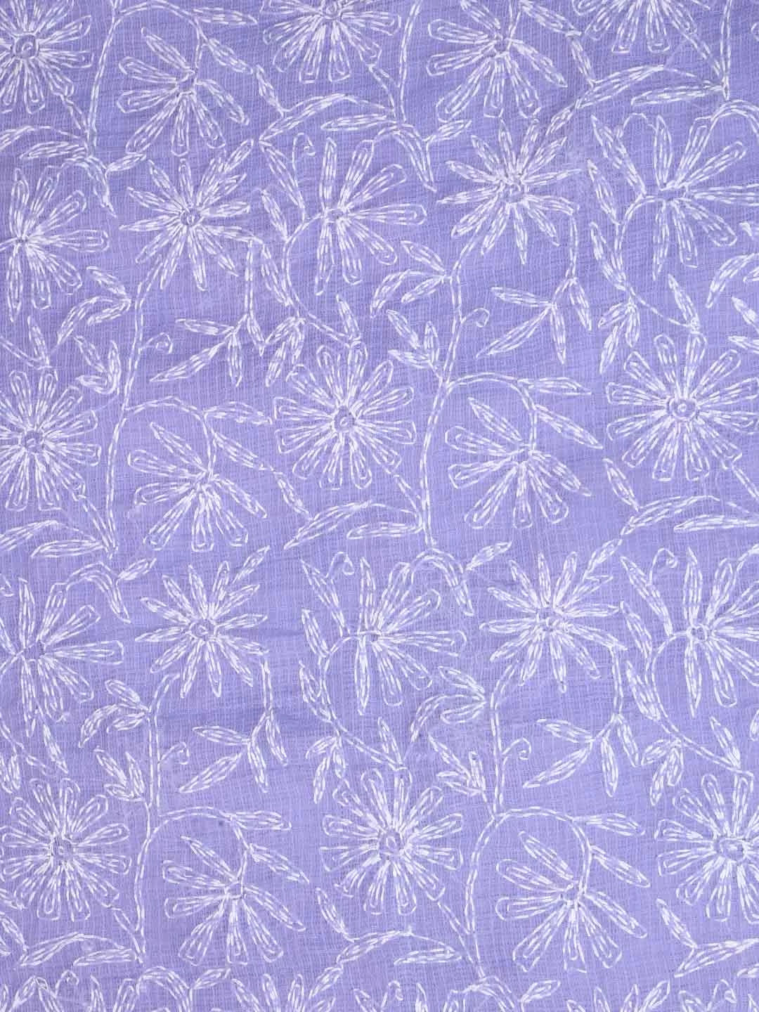 Ada Hand Embroidered Mauve Kota Lucknowi Chikankari Unstitched Kurta Dupatta Set A211269