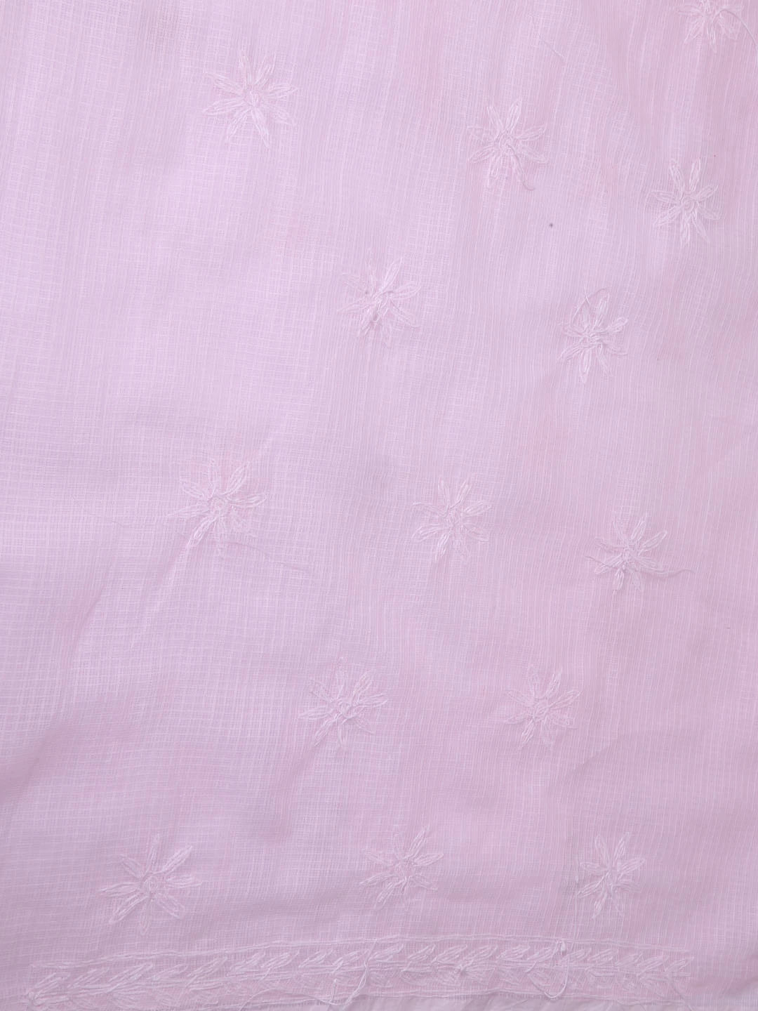 Ada Hand Embroidered Pink Kota Lucknowi Chikankari Unstitched Kurta Dupatta Set A211272